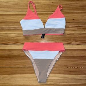 Beach Riot Coral Riza top Alexis Bottom bikini set